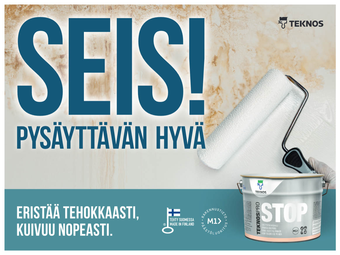 Teknospro stop Seis pysäyttävän hyvä mainoskuva